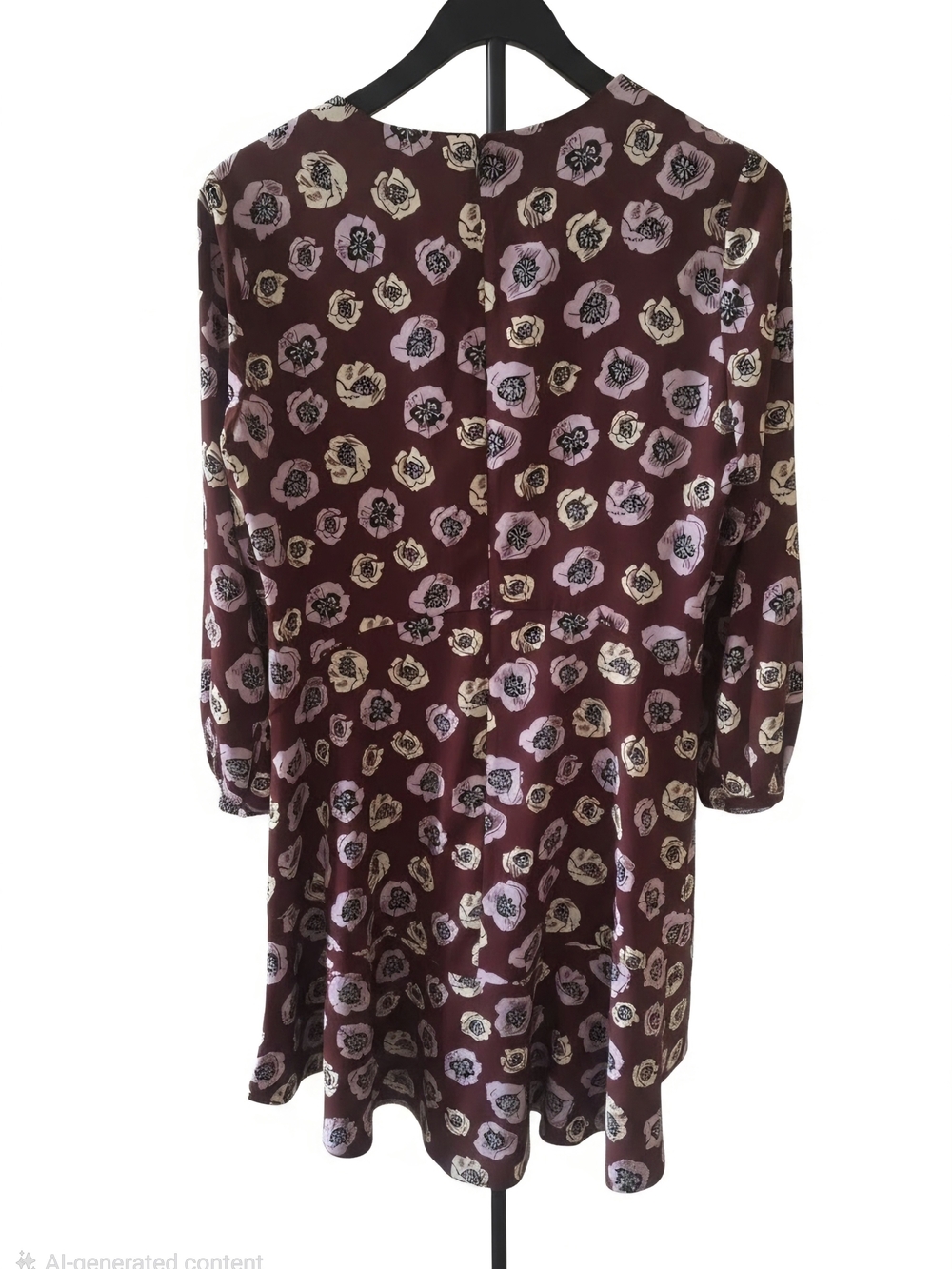 LOFT Maroon Floral Long-Sleeve Girls Dress - Picture 4 of 5